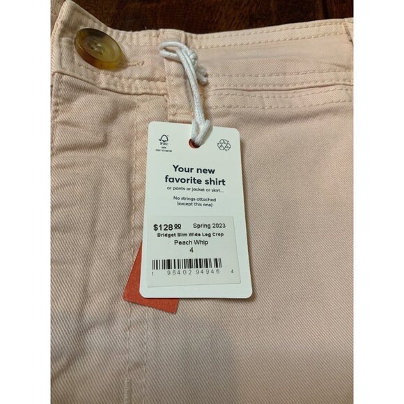 Marine Layer Peach Slim Wide Leg Crop Denim Jeans, Size 4, NWT! - Picture 4 of 8